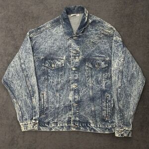 vintage 90s denim trucker Jacket Men's Acid Wash SXL Company NUTRO MAX DOG FOOD